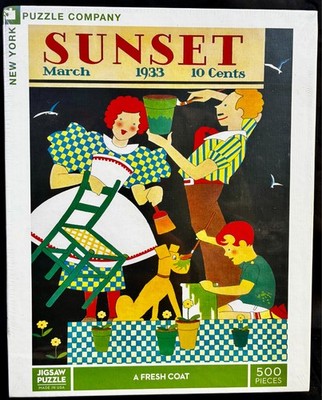 Sunset Magazine March 1933 A FRESH COAT 500 Piece NEW New York Puzzle Company