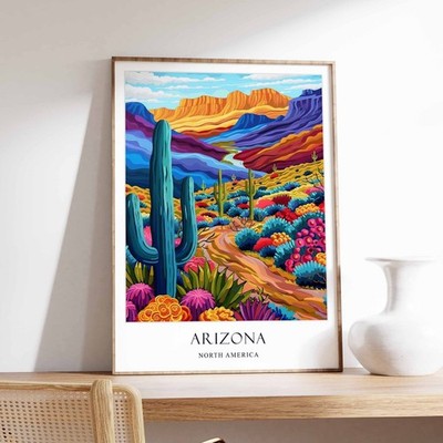 10_Arizona Poster, Wohndeko, Reisekunst, nordamerikanisches Wandbild, USA