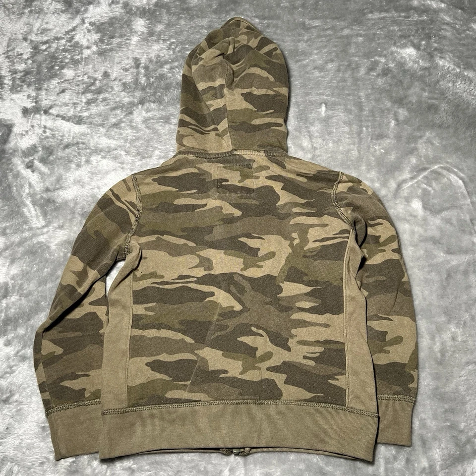 Abercrombie Kids Size 5/6 Hoodie Green Camo Fleece Zip Pullover Y2K - Image 2 of 4