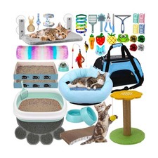 40 Pcs Kitten Starter Kit for Indoor Cats Include Litter Box, C... Fast USA SHIP