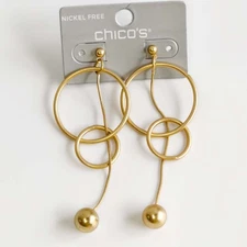 New Chicos Geometric Statement Drop Earrings Chic Women Party Vacation Jewelry