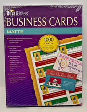 Cartes de visite Royal Brites, blanc mat, 2 x 3,5 po, paquet de 1000 - NEUF