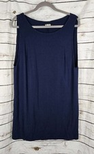 Reformation Navy Blue Ribbed Knit Mini Dress L Sleeveless Tencel Blend