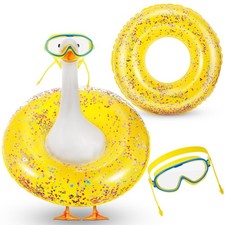 2 Pcs Summer Porch Goose Outfits Hawaiian Pool Goose Cloth Costume Swimsuit w...