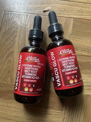 2 Pack Clean Nutra Cayenne Pepper Liquid Drops Hawthorn Root Vitamin 60ml