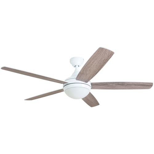 52 Inch Modern 5 Blade White Ceiling Fan with Remote and LED Light for Home - Picture 17 of 18