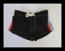 Build A Bear Workshop Black Swim Trunks with Red Side Stripes