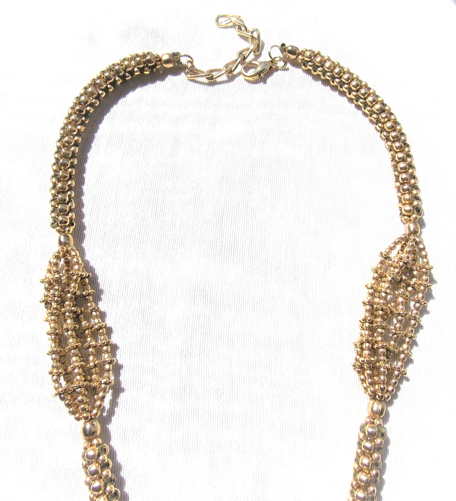 Parure collier et boucles Maya par Les Cités d'Or parure dorée ciselée