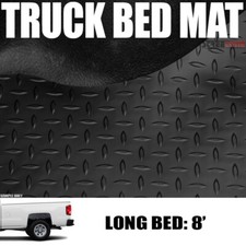 For 07-18 Gmc Sierra 8 Ft 96 Black Rubber Diamond Pattern Truck Bed Mat Liners