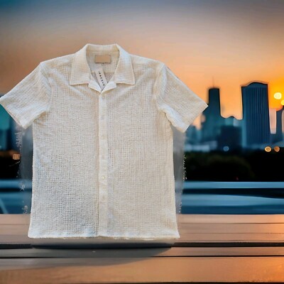 PACSUN MEN'S MEDIUM BUTTON DOWN SHORT SLEEVE SHIRT NWT!$45 RETAIL  