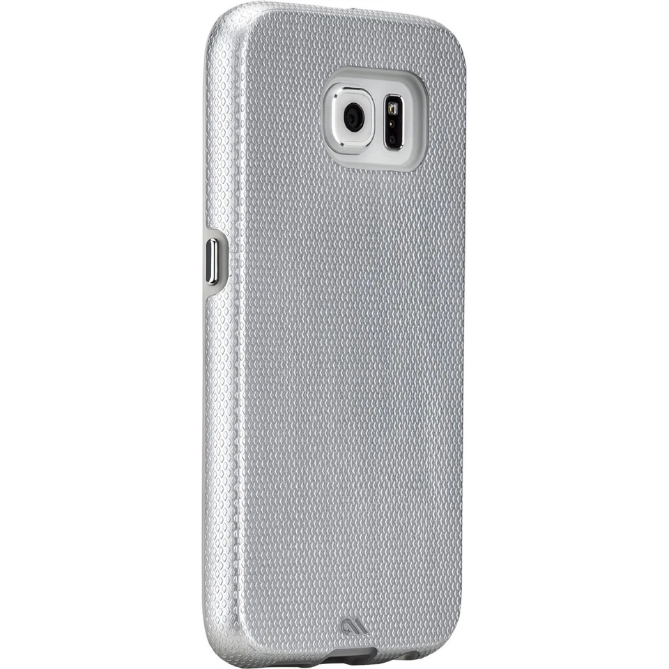 Funda rígida resistente Case Mate de 2 capas cubierta a presión para Samsung Galaxy S6 plateada Foto 2 de 4