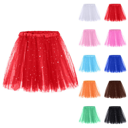 Tutu Skirts for Women Girls Adult Elastic Tulle Tutu Skirt with Sequin Stars - Picture 1 of 57
