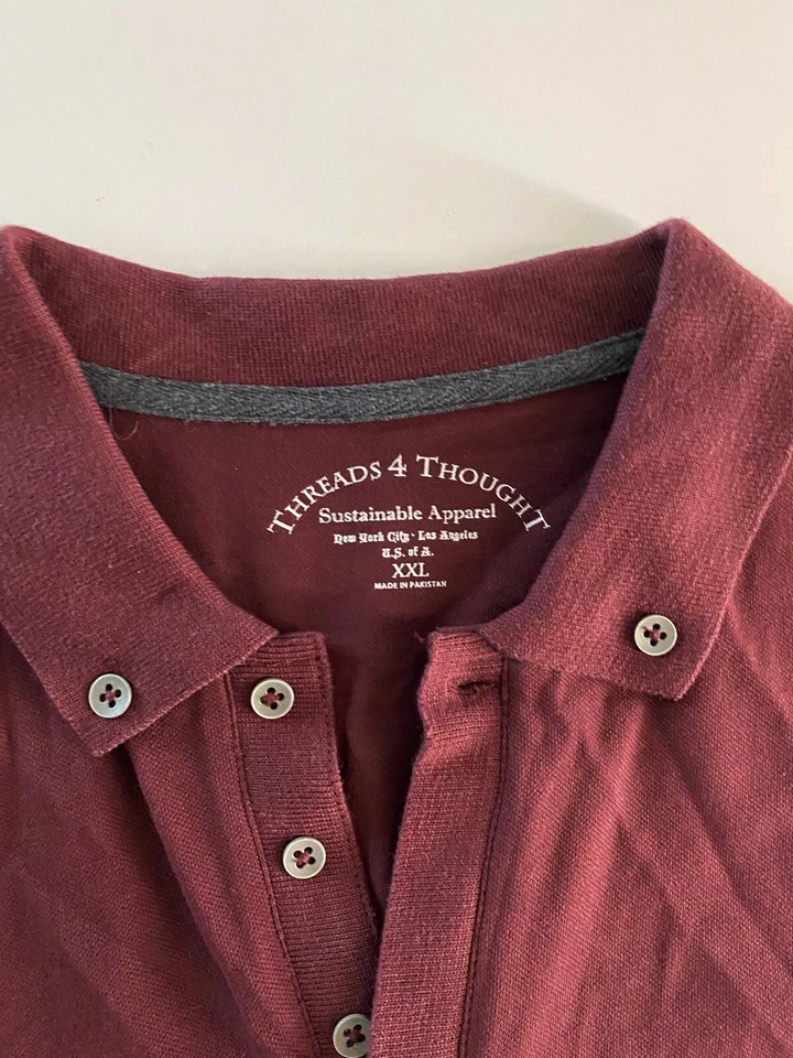 CAMISA POLO THREADS 4 Thought granate 2XL XXL  Foto 4 de 4