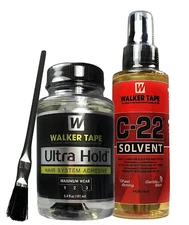 Walker Ultra Hold Adhesive Glue 3.4 oz/Bruh& 4 oz C22 Citrus Solvent Remover-New