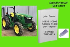 John Deere 5085E 5090E 5090EL 5100E (FT4) Tractor Technical Manual See Desc.