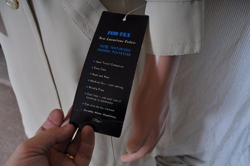 Vintage '70s NOS Forecaster of Boston Polyester Cream button front overcoat 9/10 - Picture 5 of 10