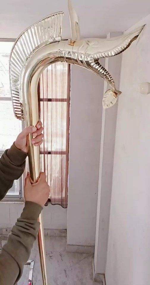 Medieval Carnyx of Tintignac brass celtic war Horn, Carnyx celt wind