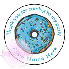 Personalised Blue Doughnut Donut Thank You Party Sweet Treat Cone Birthday