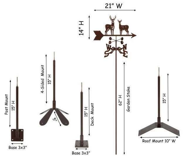 EZ Vane: HEAVY DUTY Steel Deer Weathervane - Image 4 of 4