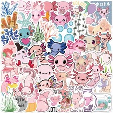 50pcs AXOLOTL Stickers, Cute Animal Water Bottle Laptop No Residue Sticker, 217