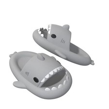 Grey Sharks Slippers Kids slides Thick Sole In/Outdoor Sliders Sandals Non-Slip