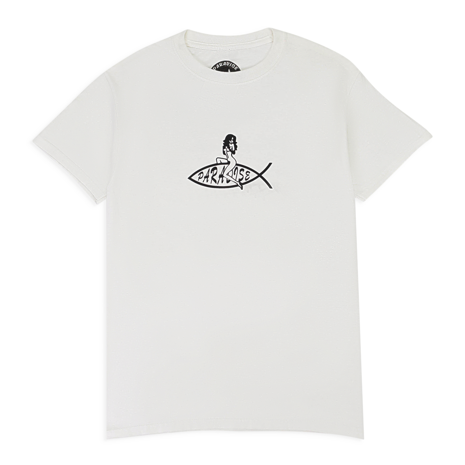 ФУТБОЛКА NWT PARADIS3 WHITE JESUS FISH SS РАЗМЕР M $40