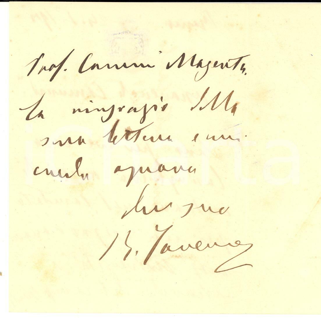 1901 Roma Senatore Rinaldo Taverna Lettera Di Ringraziamento Autografo Ebay