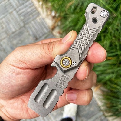 Small Titanium Pry Bar Multi-Tool With Bottle Opener - Portable Camping & Hiking Tool, Silver, 8.5cm - View #9