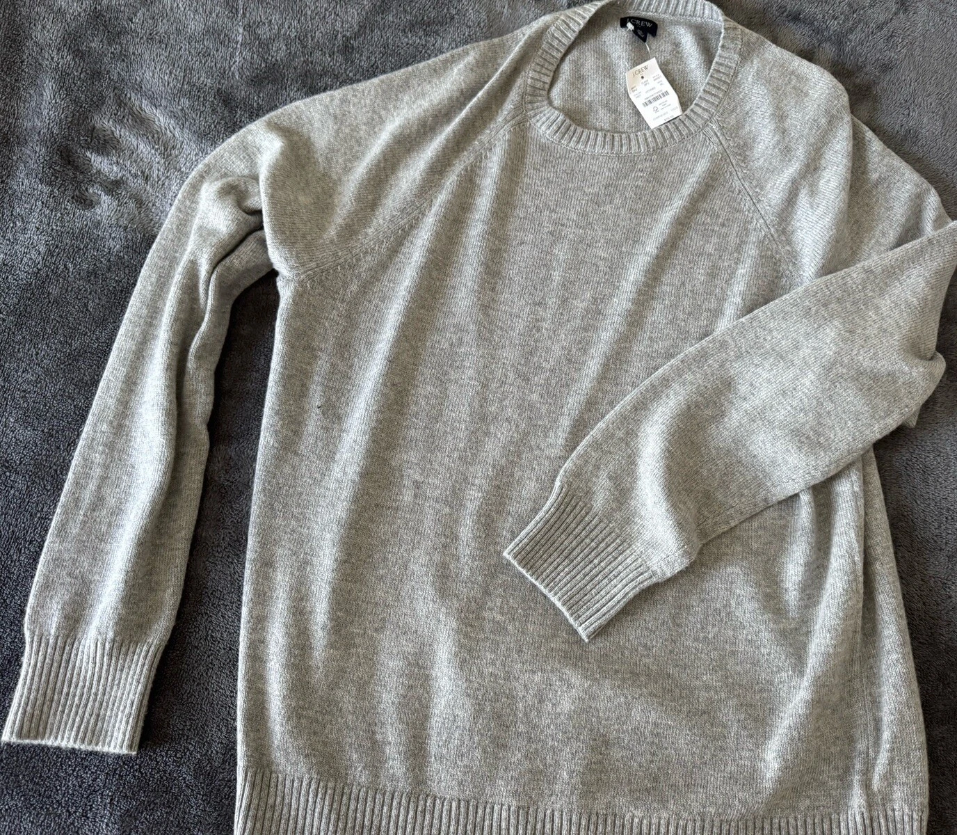 J. Crew Men's Crewneck Sweater Size XL NWT Light Gray Lambs Wool Blend Pullover