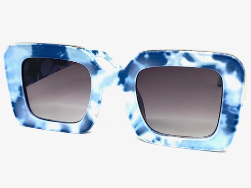 Classique Vintage Rétro Hip Hop Rappeur Style Soleil Lunettes L Carré Bleu Cadre - Photo 2 sur 6