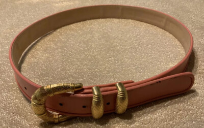 Ladies Carlisle Belt. Pink Leather Belt with Large Gold  display picture 1
