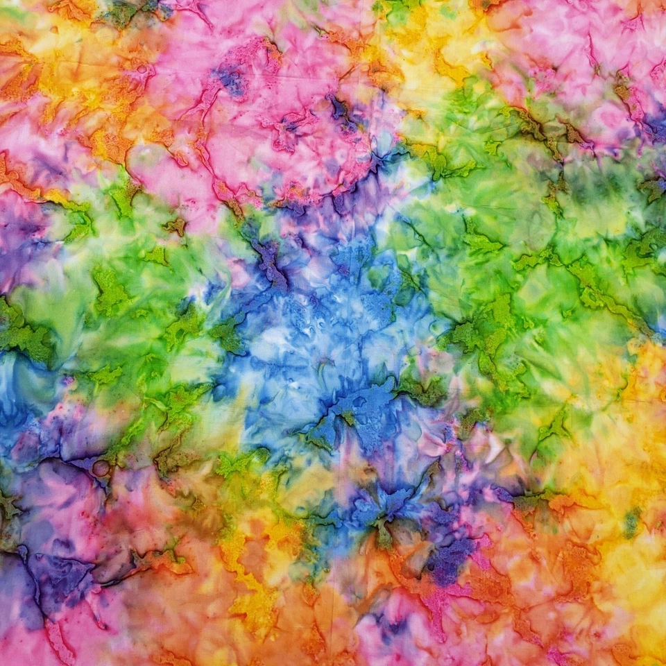 Vintage Rainbow Colors Tie Dye Lightweight Cotton Fabric 2y X 44" Gorgeous - Image 3 of 4