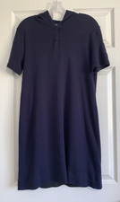 Lauren Ralph Lauren Hooded Dress Womens Size L Petite Navy Blue Coverup Hemmed