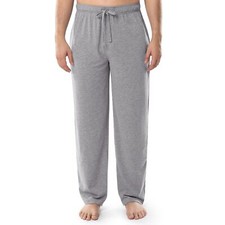 Mens Lightweight 60%Cotton Jersey Knit Sleep Pant w/Pockets,XLTall Grey Heather