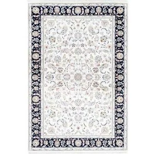 Hand-Knotted Fine Wool and Silk Traditional Nain Design Handmade Rug (Size 6.0 X