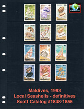 $22.05 Scott Value - 1993 MALDIVES Seashells definitives Indian Oc CV MNH NH UMM