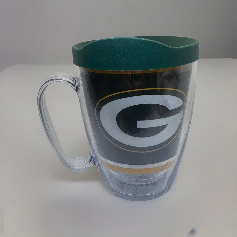 Taza aislante de doble pared Tervis Green Bay Packers 16 oz con tapa de mango nueva con etiquetas Foto 2 de 4