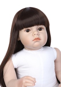 Reborn Baby Doll Toddler 28 Soft Silicone Vinyl Long Hair Girl