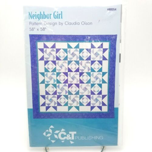 Quilt Block Pattern Geometric Next Door Neighbor Diamond Girl 58 x 58 inch  - Afbeelding 1 van 3