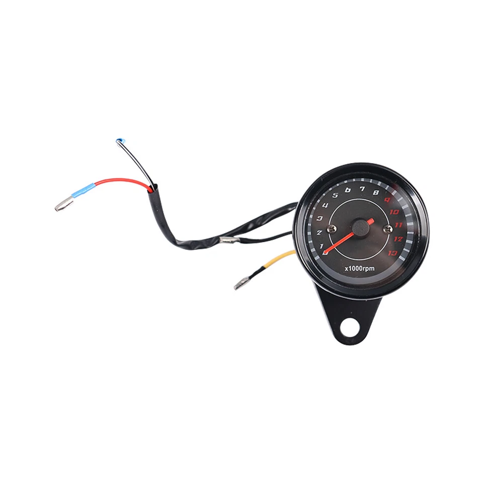 Motorcycle Gauge Dual Odometer KMH Speedometer LED Backlight Signal 12V Black - Image 2 of 4