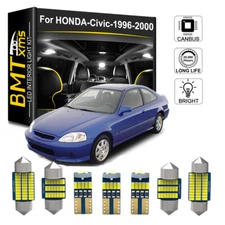 Canbus White LED Interior Dome Foot Light Package Kit For 1996-2000 Honda Civic