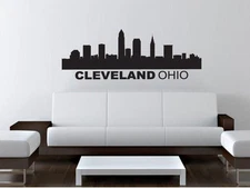 FGD Cleveland Ohio Skyline Vinyl Wall Decal 20" x 54" 
