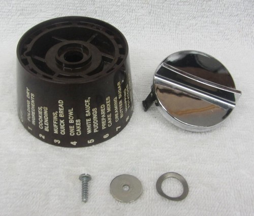 Vintage SUNBEAM Mixmaster Mixer 423A 12 Spd Control BROWN Knob Dial Parts OEM XC