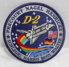 NASA ARM/HAT PATCH Embroidered 4" Mission STS-55 D-2 Columbia US Space Shuttle