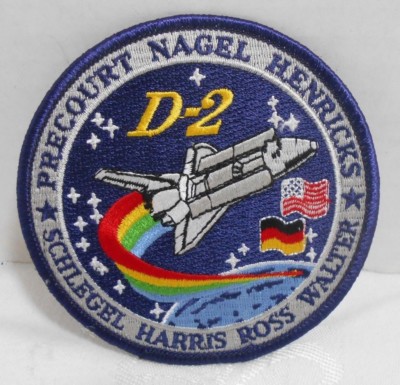 NASA ARM/HAT PATCH Embroidered 4'' Mission STS-55 D-2 Columbia US Space Shuttle