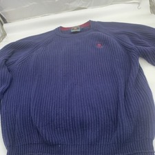 Vintage Big Logo Chaps Ralph Lauren Men  s Large Navy Blue Sweater Knit