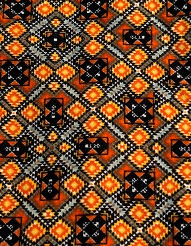 Leggings LuLaRoe OS tamanho único xadrez laranja colorida RETRO cintura elástica diamante - Imagem 2 de 4
