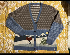 Vintage Woolrich Womens Sweater, winter scene