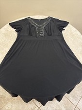 LE BOS Womans Black STRETCH Fit & Flare Dress Size 20W