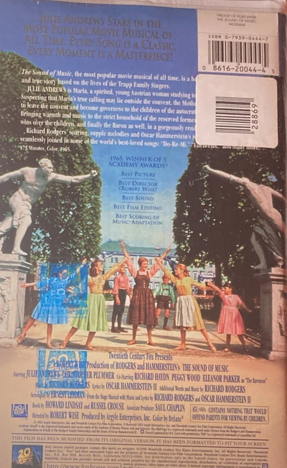 The Sound of Music (VHS, 1996, THX Digital Surround Sound Audio) - Image 2 of 4